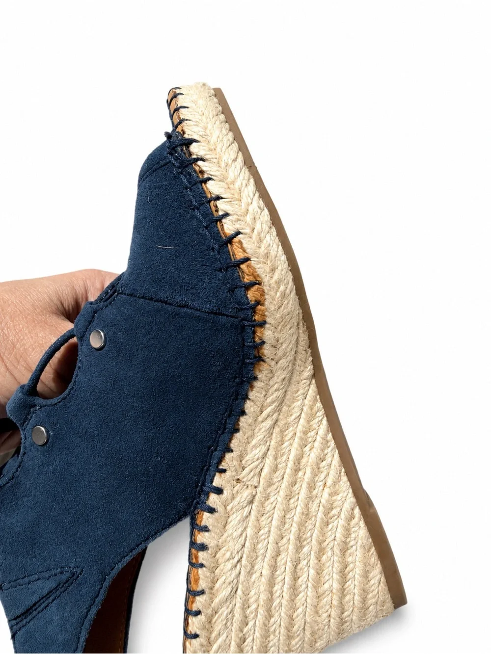 Franco Sarto NATALY Navy Espadrille Wedge Sandals – Size 5.5